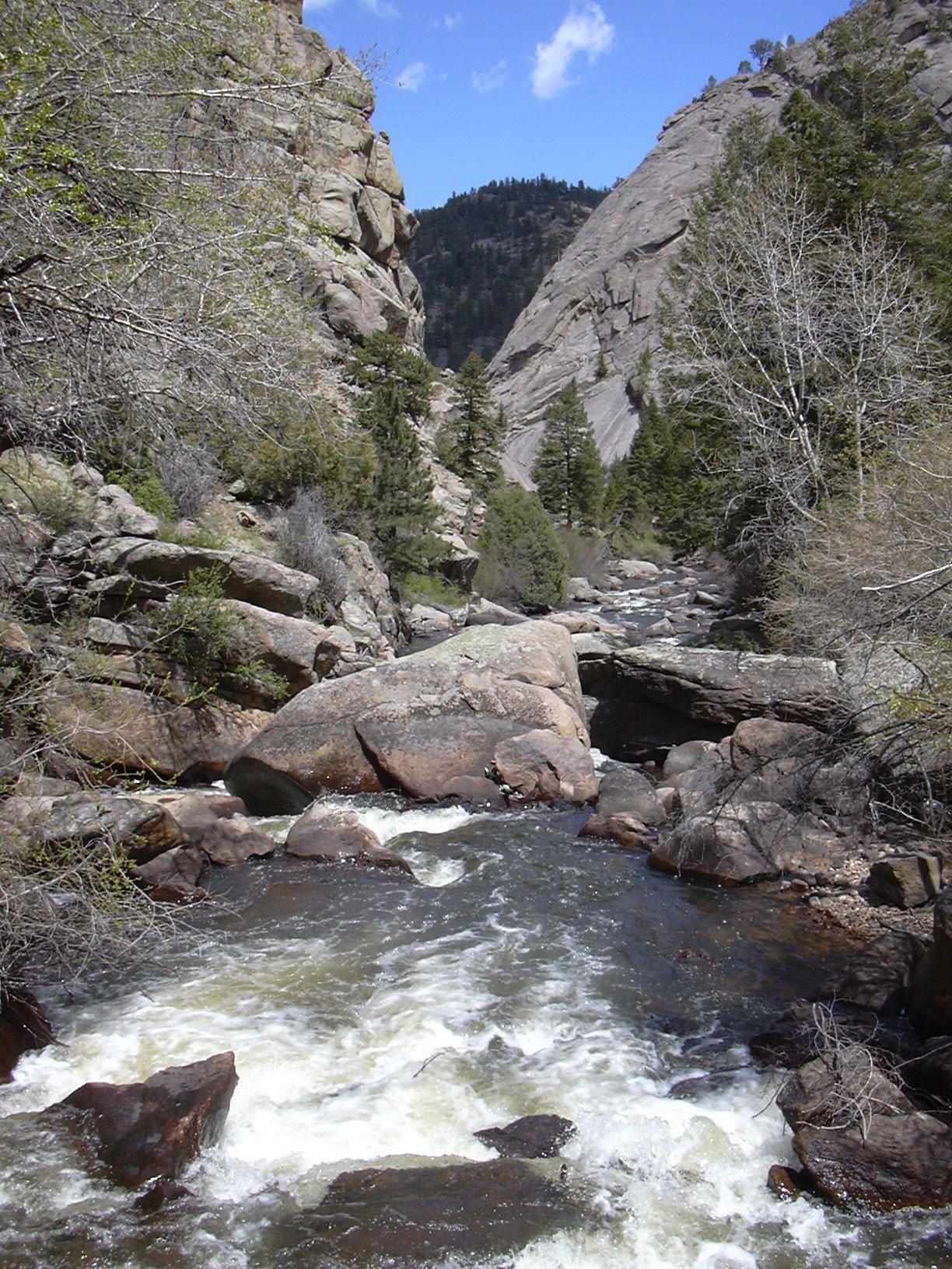 Saint Vrain Creek and Canyon, looking east, 05/17/08