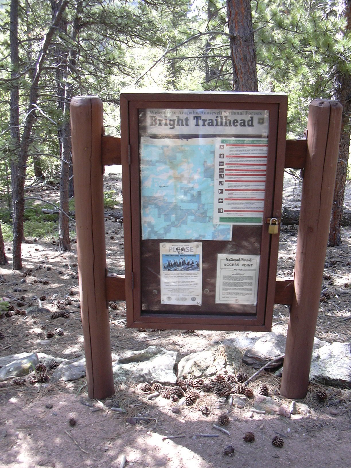 Bright Trail Trailhead sign, 05/24/08